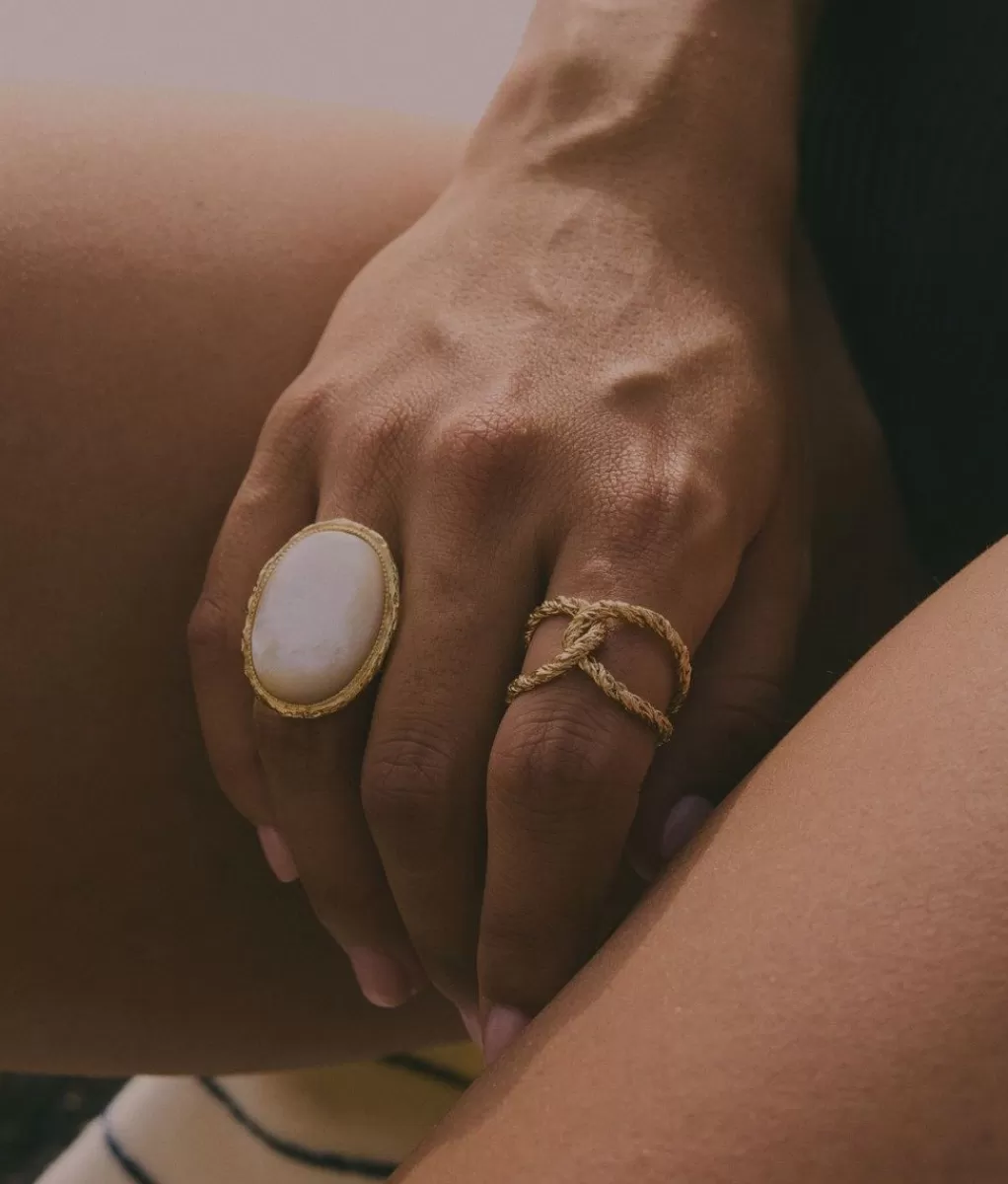 Lou Yetu Bague Lana Agate Verte New