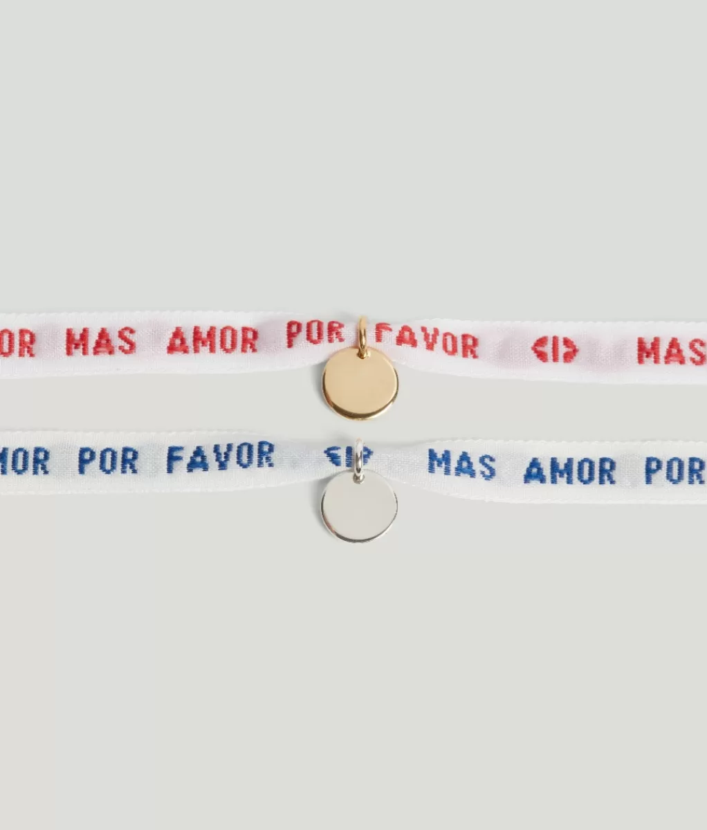 Lou Yetu Bracelet Mas Amor Por Favor Bleu Marine New
